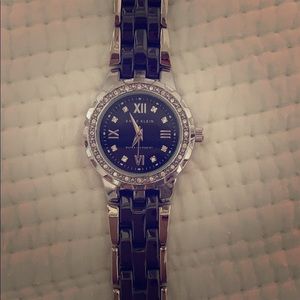 Gray watch with rhinestone detail